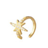 Star Clip Gold Plated Earring with Sparkling Stones
